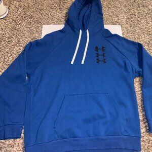 Under Armour Hoodie Mens XL Blue Pullover Long Sleeve - Cotton/Poly Blend